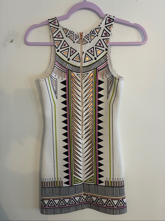 MINKPINK Dresses & Skirts - Bold Metallic Techno Tribal Sleeveless Geometric Gold Zipper Shift Dress Sz XS